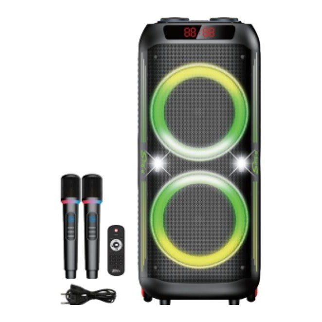 Corneta Bluetooth 2X8" 200W CQS-S6610 Bateria 24,000 Mah con Microfono
