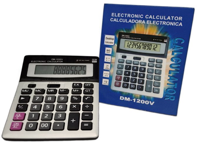 Calculadora Electrónica DM-1200V con Panel Solar