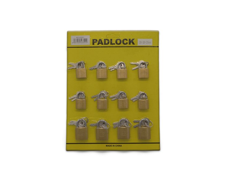 Set de Candados Padlock 20-20-25MM BLISTER(12 Pzas).