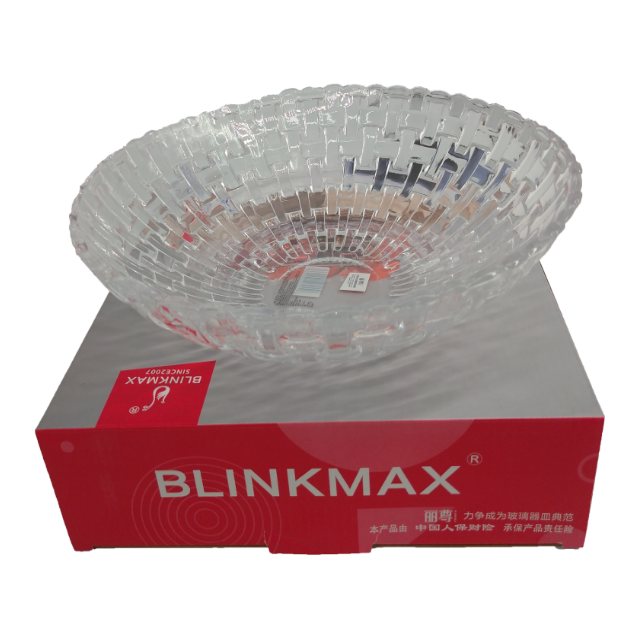 Bowl Grande de Vidrio con Relieve 24CM Vidrio Duro Decorativo