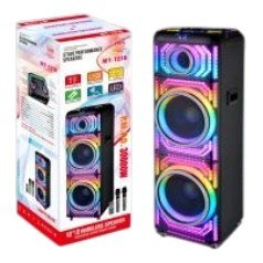 Corneta Bluetooth 2X12" 30000W Pmpo MT-1218 Batería Recargable 7000 Mah con Microfono