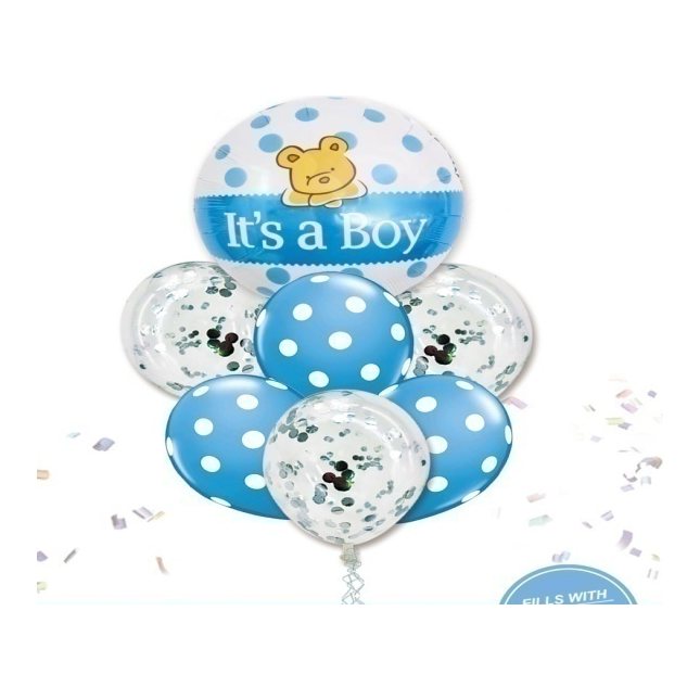 Kit de Globos Metalizados Tematicos Modelos Mixtos It’s a BOY