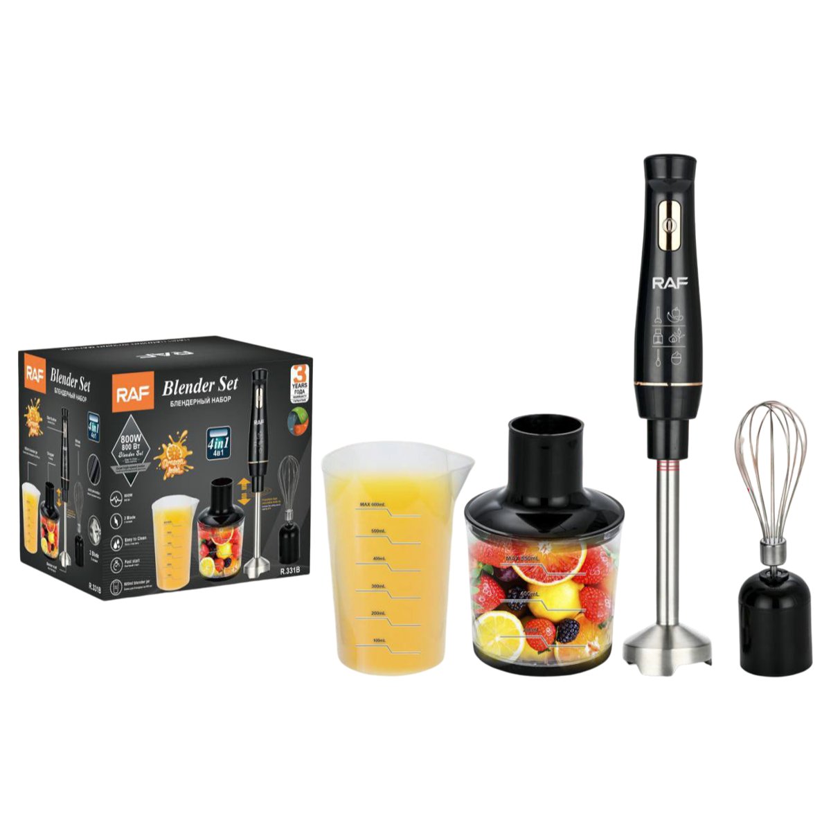 Set de Licuadora de Inmersión 4 en 1 RAF