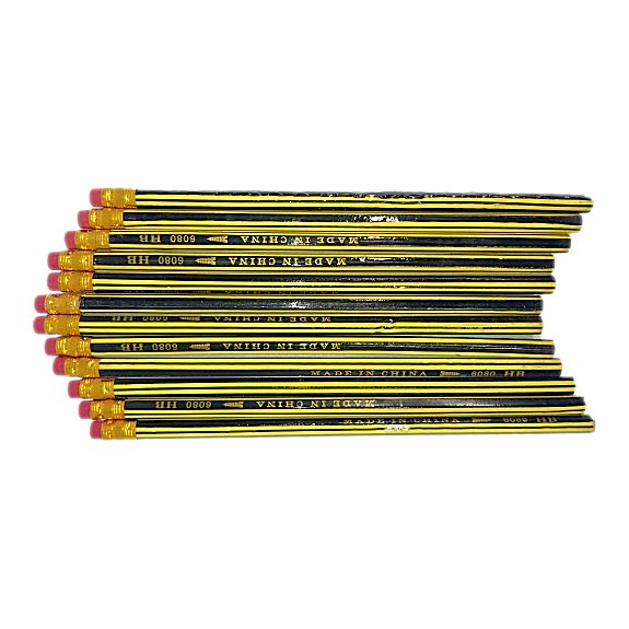Lapices de Grafito Economicos (12PZAS) Color Dorado con Negro