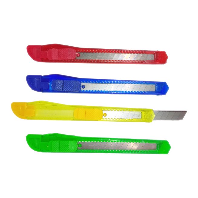 Exacto Cuchilla en Blister Pequeño 12 Piezas 4 Colores Mixtos
