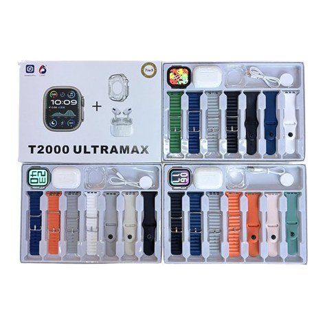 Reloj Inteligente T2000 Ultramax + Audífonos (set 7 en 1)