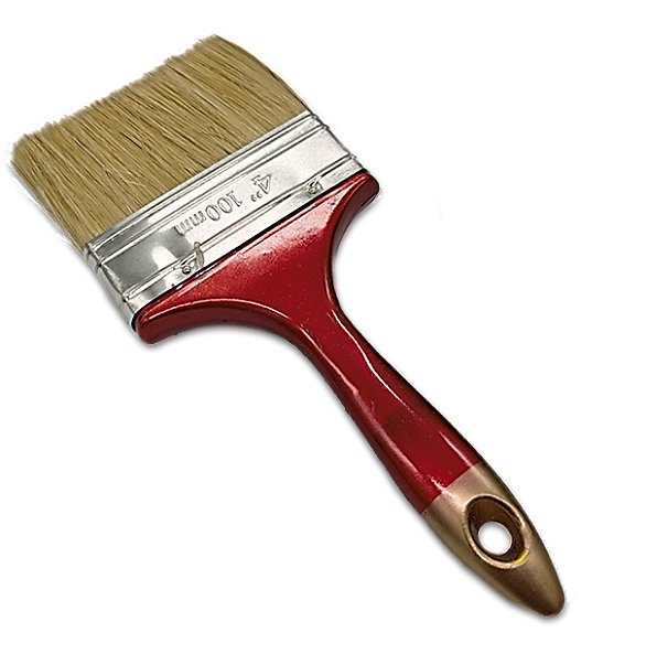Brocha de Madera 4" Brocha Madera Mango Rojo 100MM