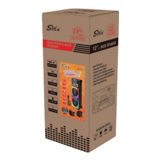 Corneta Bluetooth 2X12" 20000W Pmpo ZQS12213 Bateria 5000 Mah con Microfono