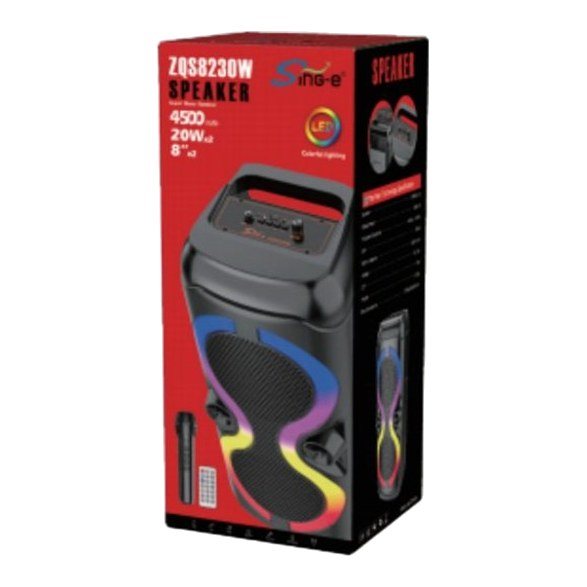 Corneta Bluetooth 2X8" 20WX2 ZQS8230W Bateria 4500 Mah con Microfono - foto 2